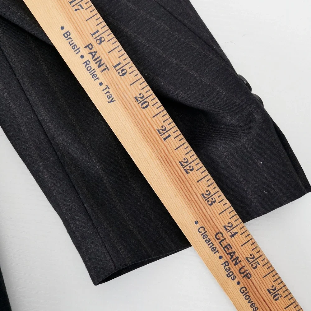 Lauren Ralph Lauren Blazer Mens 50L Black Pinstripe 100% Wool Natural Stretch